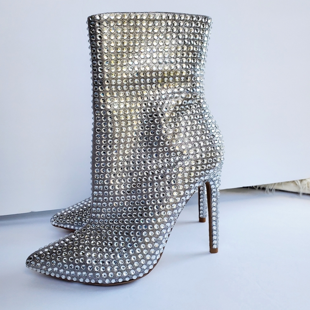 Steve Madden Winnings Rhinestone Pointy Toe Bootie - Picture 4 of 8